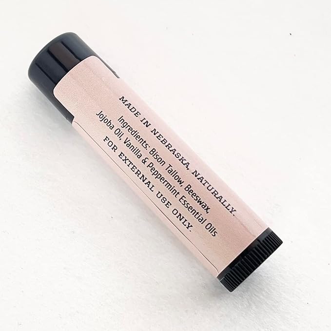 Pure Bison Tallow Lip Balm, Vanilla Hydrating