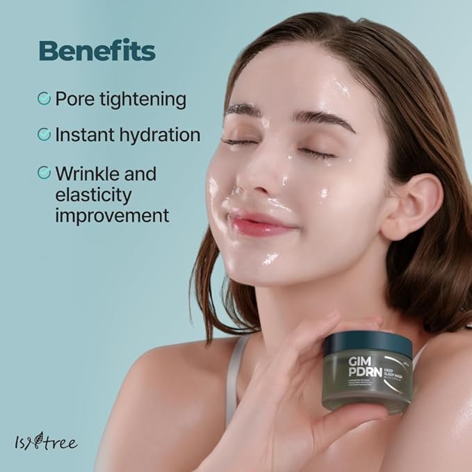 IsNtree Gim PDRN Deep Sleep Mask 80ml, 2.7 fl oz | Korean SEAWEED Skincare Sleeping Mask gel | Night Cream | Facial Mask | Overnight Gel mask for Hydration & Skin Bounce