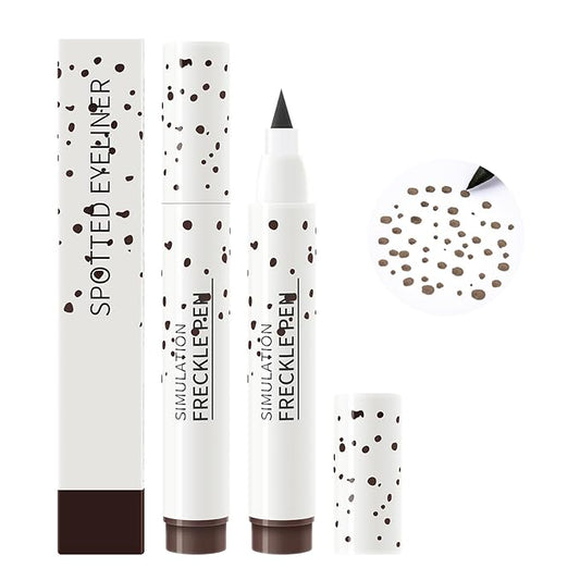 Freckle Pen, Natural Lifelike Faux Freckles Pen Waterproof, Long - Lasting and Quick Dry, Create Natural Sunkissed Skin Makeup for Beginners or Professional (Dark Brown)