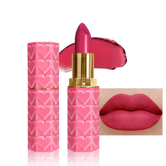 evpct 1Pcs Red Pink Lipstick, Silky Velvet Matte Lipstick Pack Sets for Women, Long Lasting Smudge Proof Lipstick Lip Stain Makeup Kit matte lipstick 24 hours original P04