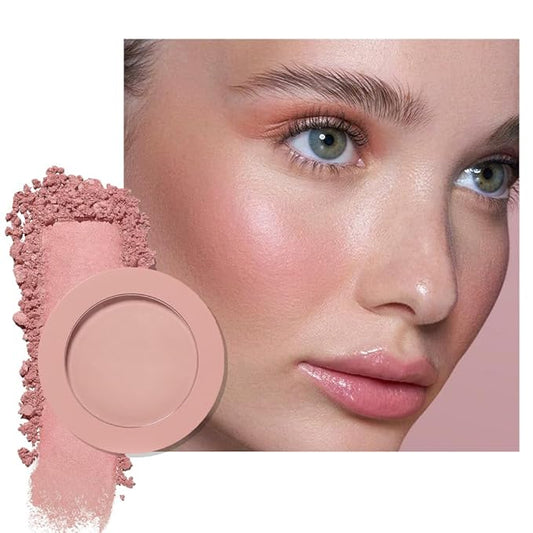 Single Dusty Rose Pink Matte Powder Blush Palette Face Makeup, Blush for Looks Younger Cheeks, Monochrome Cream Blushes Lightweight Long Lasting, Blush for Women All Skin Tones Paleta de, 04