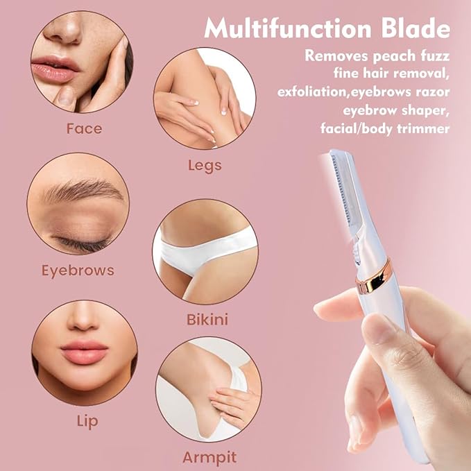 18 Pack Replacement Head for Finishing Touch Flawless Dermaplane Glo Sonic Facial Exfoliation Lighted, Dermaplane Refill Blades for Flawless Vibrating Dermaplane Razor,Safety Micro-guards for Skin