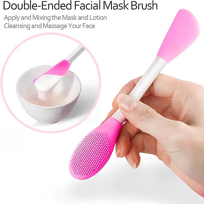 Face Scrubber,2 PCS Silicone Face Brush,Facial Cleansing Brush for Exfoliating,DIY Mask,Remove Blackheads,Deep Pore Cleansing