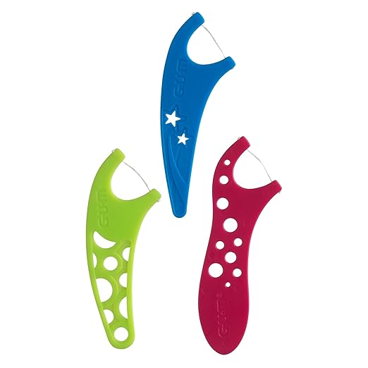 GUM Crayola Kids Flossers with Fluoride - Designed for Little Hands - Fun Grape Flavor - Easy to Use Kids Floss Picks for Children Ages 3+, 75 ct