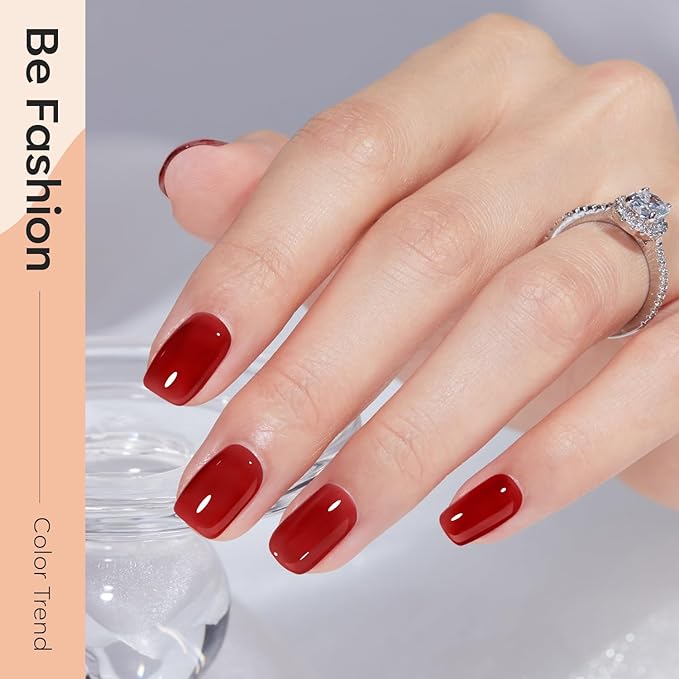 modelones Gel Nail Polish Set, 6 Fall Colors White Nude Brown Orange Jelly Gel Polish Tortoise Burgundy Wine Red Neutral Translucent Nail Art Gel Soak Off LED Lamp Manicure Salon DIY Girl Women Gift