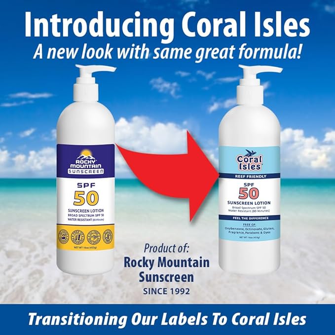 Rocky Mountain Sunscreen SPF 50 16 oz | Broad Spectrum UVA/UVB Protection | Hawaii 104 Act Compliant (Oxybenzone & Octinoxate Free) | Water Resistant 80 Min. | Fragrance Free With Pump (16 Fl Oz)