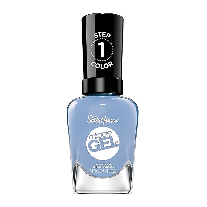 Sally Hansen Miracle Gel™, Cozy Chic Comfy Co-sea, Long Lasting, Gel-Like Formula, No UV Lamp Needed, Blue Nail Polish