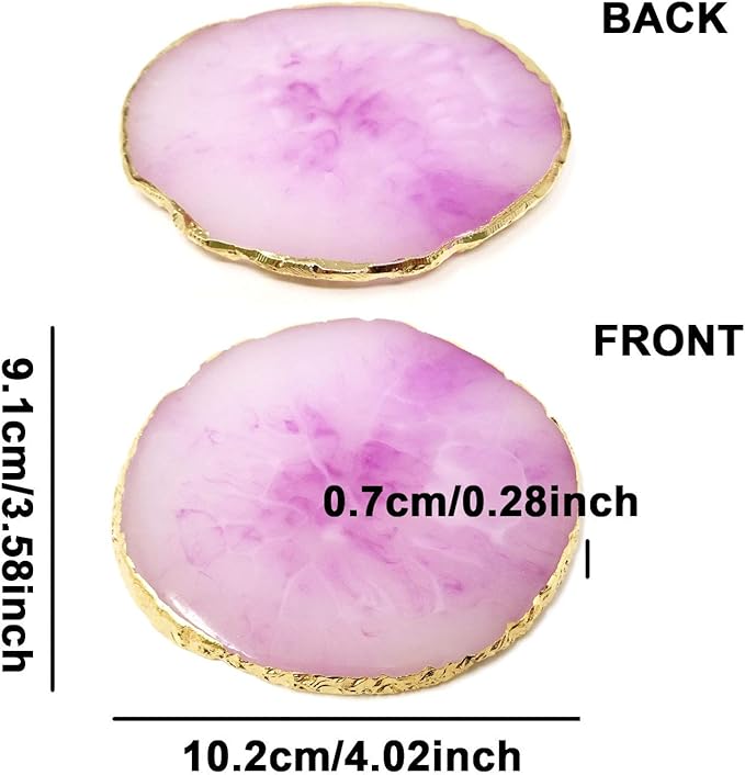 Honbay 2PCS Golden Edge Resin Nail Art Palettes