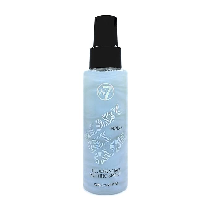 W7 Ready Set Glow Makeup Setting Spray - Shimmer Finish - Long-Lasting, Ultra-Fine Formula (Holo)