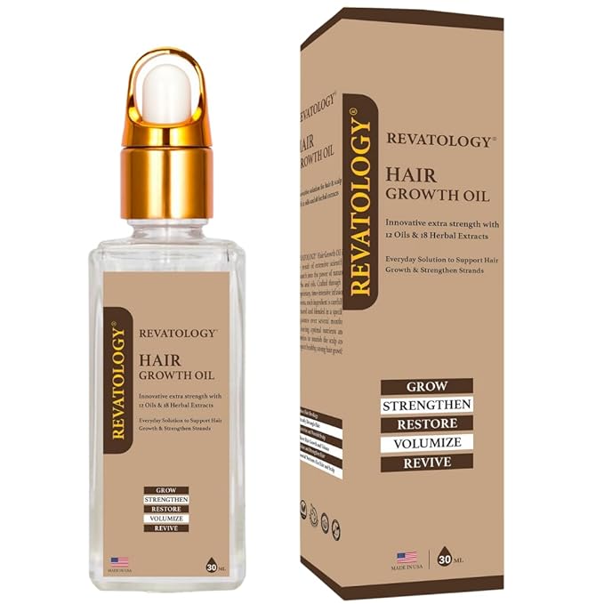 REVATOLOGY Hair Growth Oil for Adults (Made in USA) pre-rinse Formula with 30 Oils and Herbal extracts Reduces Hair Fall, Boosts Regrowth & Strengthens Roots | Cruelty & Chemical Free