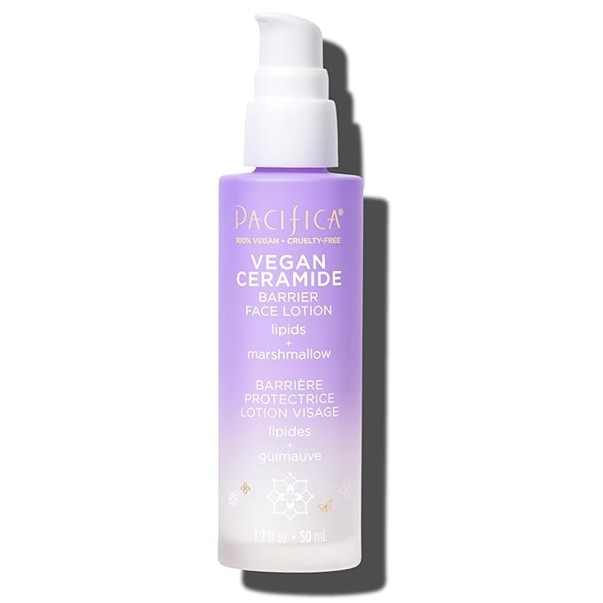 Pacifica Face Moisturizer - Vegan Ceramide Barrier Repair Face Lotion, Hydrating, For Dry Skin, Dermatologist Tested, Safe for Sensitive Skin, Fragrance Free, Vegan + Cruelty Free
