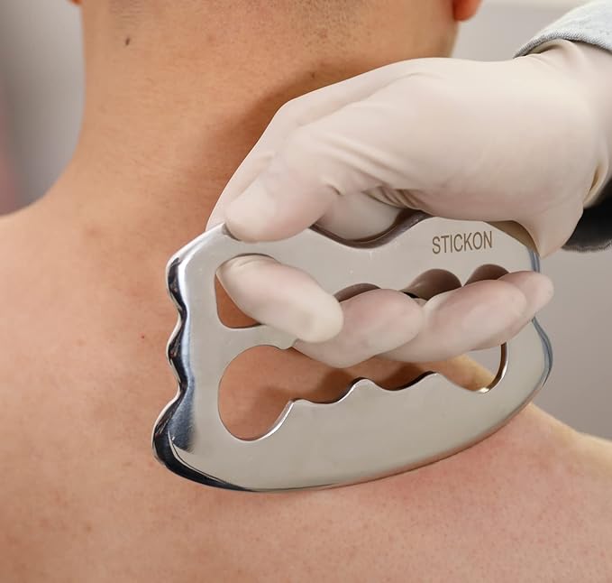 STICKON Stainless Steel Gua Sha Scraping Massage Tool Set IASTM Tools Great Soft Tissue Mobilization Tool (STICKON-26)