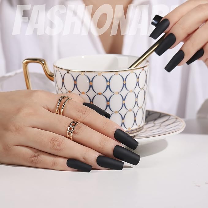 FANDAMEI Press on Nails Medium Square, 12 Packs 288PCS Acrylic Matte Square Fake Nails Full Cover Medium Length, Glue on Nails with 10g Nail Tips Glue, 12 Solid Color False Nails for Nail Art DIY