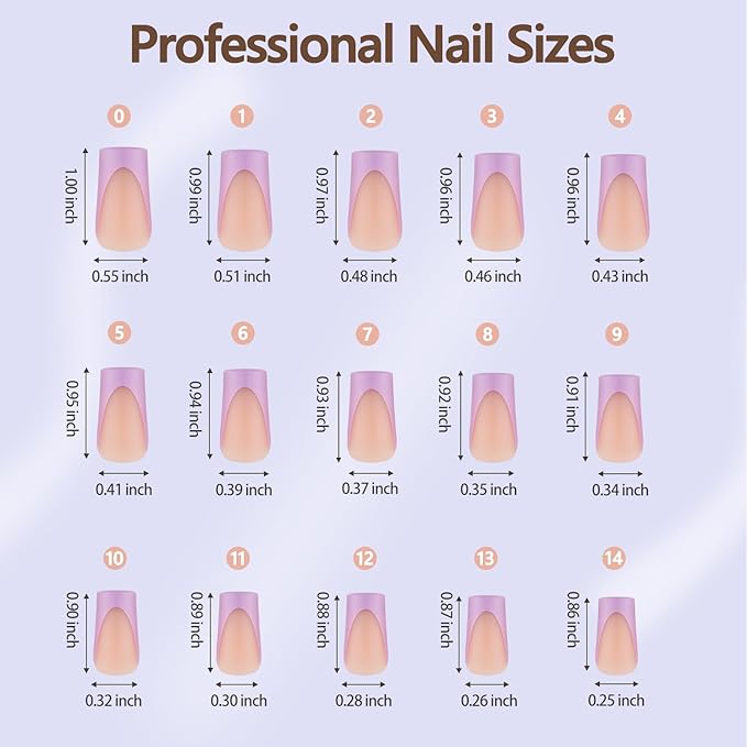 Misssix French Gel Nail Tips, 150Pcs French Tip Press on Nails Long Square, No Need to File Tips Pre-lasting, Fake Nails for Nail Art DIY 15 Sizes