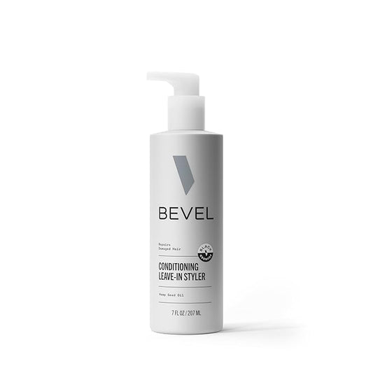 Bevel Leave In Conditioner for Men - Curly Hair Conditioner with Hemp Seed Oil and Biotin, Detangles Moisturizes and Strengthens Hair, 7 Oz