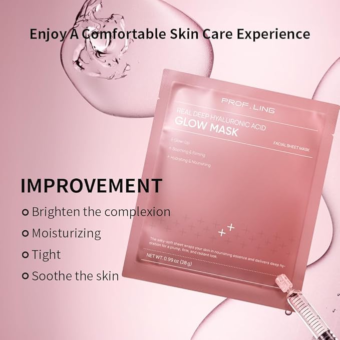 Prof. Ling Radiance Boosting Ferment Mask – Brightening & Hydrating Sheet Mask with Niacinamide, Tranexamic Acid, and Multi-Weight Hyaluronic Acid for Dull, Dry Skin-5ea