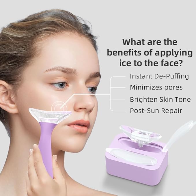 BestYiJo Ice Roller for Face and Eye, Reusable Facial Ice Roller to Reduce Puffiness, Cooling Massage Tool for Skin Care, Gua Sha Relaxation, and Sensitive Skin Relief
