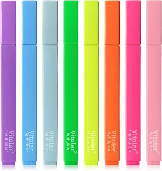 Aesthetic Highlighters,8pcs Bible Highlighters,Vibrant Colors, Cute Highlighter Assorted Colors, Cute Markers Back to School Supplies