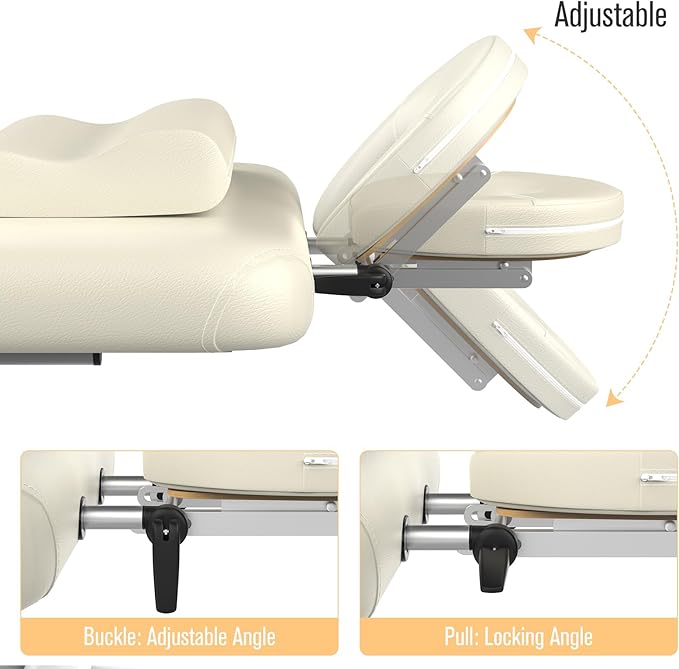 Heavy-Duty Electric Lift Massage Table with Electric Adjustable Backrest and Legs, Wide Physical Therapy Massage Bed with Wheels, Professional Spa Facial Bed, PU Leather, 32'' W × 75'' L