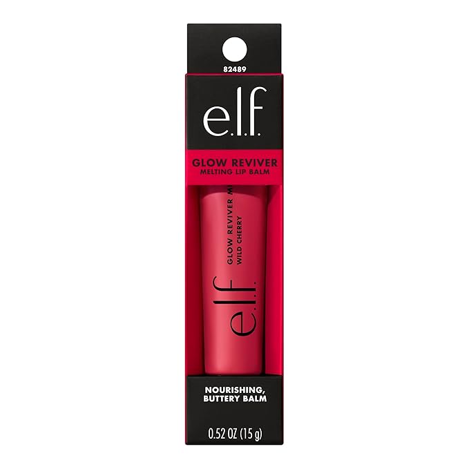 e.l.f. Glow Reviver Melting Lip Balm, Hydrating Tinted Lip Balm For A Glossy Finish & Soft, Supple Lips, Vegan & Cruelty-Free, Wild Cherry