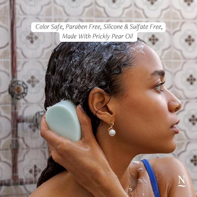 Nopalera Shampoo Bar - Moisturize and Shine, For Dry or Curly Hair, Color Safe, Paraben Free, Silicone & Sulfate Free, Made With Prickly Pear Oil (3.65 oz)