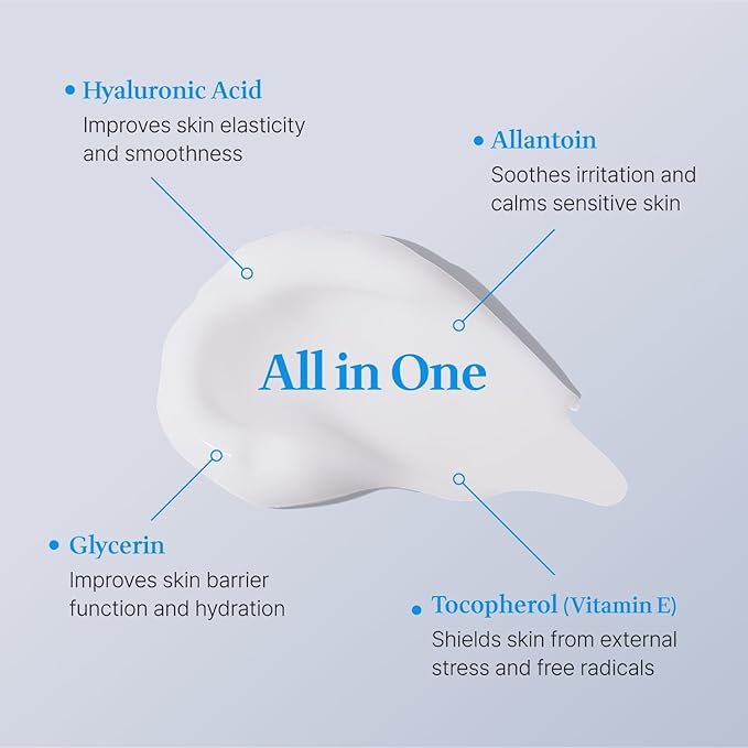 Cica Face Moisturizer with Pro-Vitamin B5 – Daily Hydrating Cream for Dry and Delicate Skin – With Panthenol, Squalane & Glycerin – Lightweight Skin Barrier Support, Day & Night, 2.2 Fl Oz.