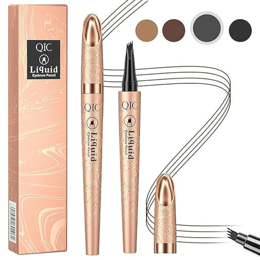 Eyebrow Pencil,Waterproof Brow Pen with Micro-Fork Tip,Smudgeproof Long Lasting Fine Sketch Microblading Pen，Natural Looking Eye Makeup Eyebrow Pen-04#Natural black
