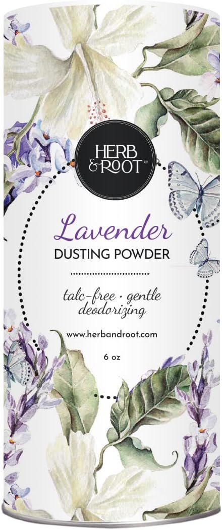 Herb & Root Body Powder Gift Set- Oprah's Favorite Things, 3 Talc-Free Scents: Lavender, Rose, Vanilla, Large Puff