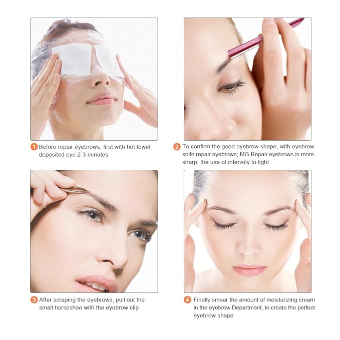 Eyebrow Razor, Eyebrow Razor Shaper for Men and Women, Grooming Shavers (red-10pcs)