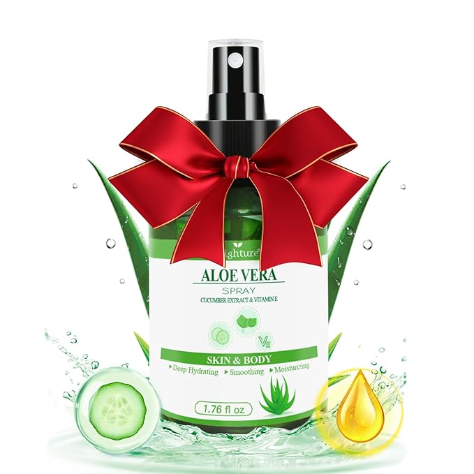 Aloe Vera Spray for Hydrating Nourishing Facial Skin in Winter, Aoe Vera Spray Extract from Freshly-cut Aloe and Cucumber Essence for Moisturizing Skin, Fast Absorbing, Easy to carry, 1.73 oz