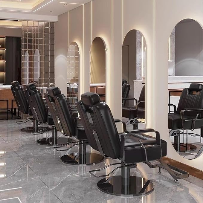 Adjustable Salon Chair for Men - Seat Height Women Beauty Salon Barber Chair Hair Stylists Supports up to 330 lbs Heavy Duty Hydraulic, Black