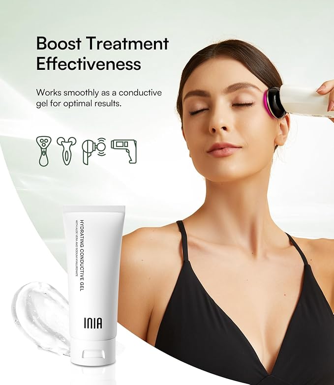 Micro-current Conductive Gel for Facial and Body Skin Care Machines – Hydrating Gel Primer with Hyaluronic Acid, Anti-Aging & Skin Tightening for Women and Men, 10.56 Fl Oz