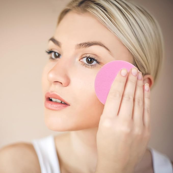 120 Pcs Pink Compress Face Sponges - Compact Facial Sponge Set for Cleansing, Makeup Removal, Exfoliation