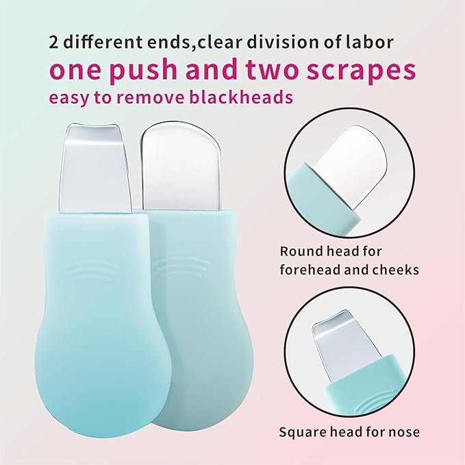 REVEX Silicone Nose Blackhead Remover Tool Set,Blackhead Scraper Tool,2Pcs Pore Cleaning Brush, Face Scrubber Skin Spatula, Pore Scrubber for Deep Cleansing,Face Exfoliator Scrubber for Women Men