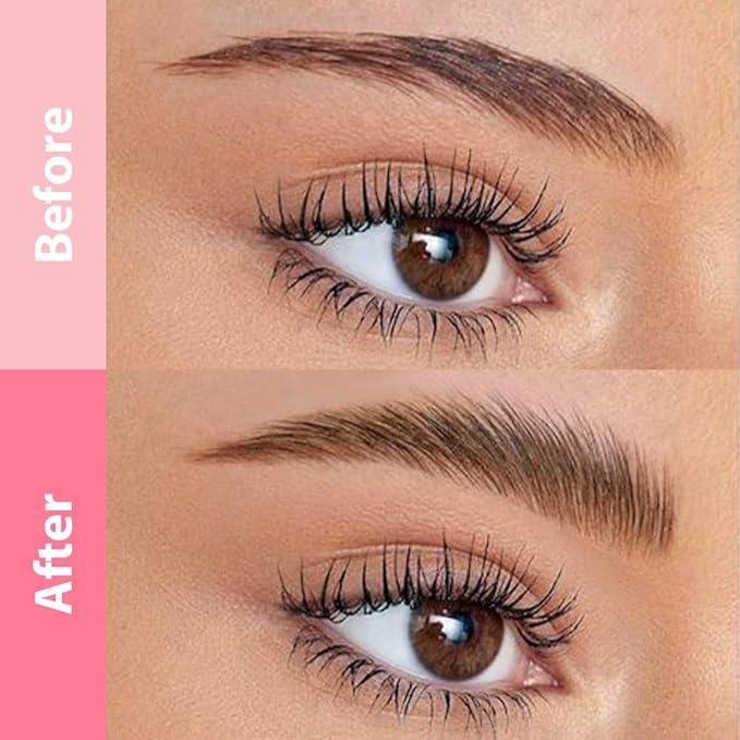 evpct 1Pcs Black Brown Magic Microblading Dual-Ended Eyebrow Contouring Pen Brow Pencil, with 4 Brush Micro-Fork-Tips Applicator and Precise Brush-Tip, Hair Like Strokes, with Dual-ended Eyebrow Brush