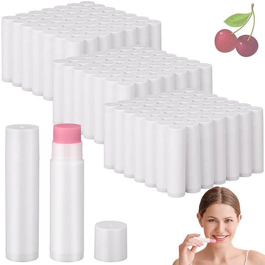 Demissle 150 Pcs Unlabeled Lip Balm Bulk Chapped Stick Blank Mini Lip Balm Gifts Moisturizing Lip Balms Favors for Women Homeless Wedding Bridal Shower Favors Baby Shower Guests Favors(Cherry)