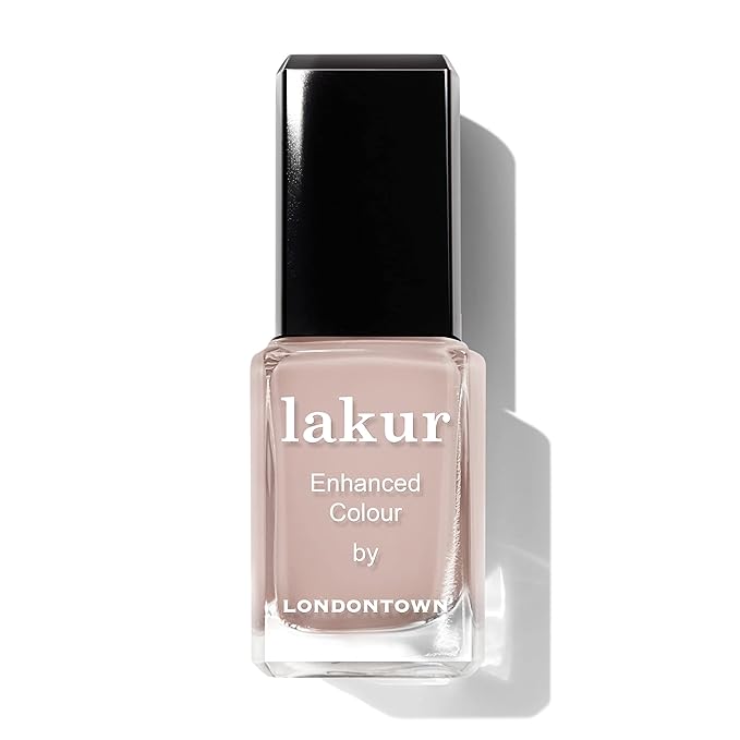 LONDONTOWN lakur Nail Polish - Chip-Resistant, Non-Toxic, Conditions & Hydrates Nails | Glossy Buff Nude, Pampas Beige, .40 fl oz