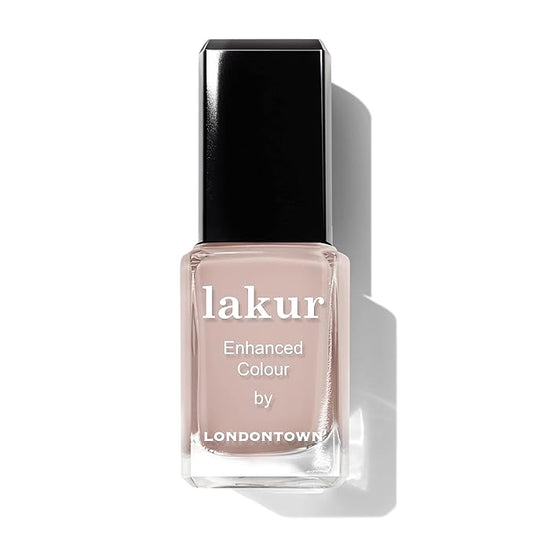 LONDONTOWN lakur Nail Polish - Chip-Resistant, Non-Toxic, Conditions & Hydrates Nails | Glossy Buff Nude, Pampas Beige, .40 fl oz