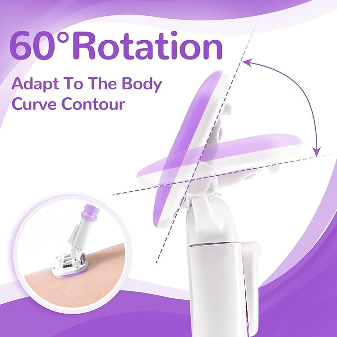 DreamGenius Razors for Women Include 1 Non-Slip Handles and 7 Blade Refills with a Shower Holder, 5 Premium Blades Women's Razors for Shaving with 360° Lubrication Reduces Irritation, Purple
