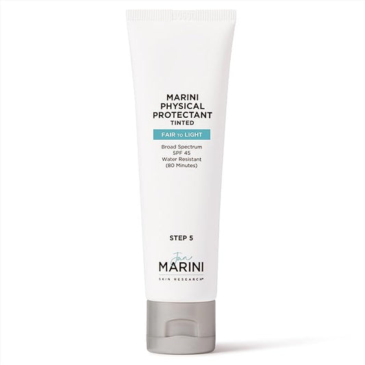 Jan Marini Skin Research Physical Protectant Tinted SPF 45 - Daily Face Protectant Product - Tinted SPF Facial Sunscreen - Sunscreen Aids Against Visible Wrinkles - Fair to Light Skin Tones - 2 oz