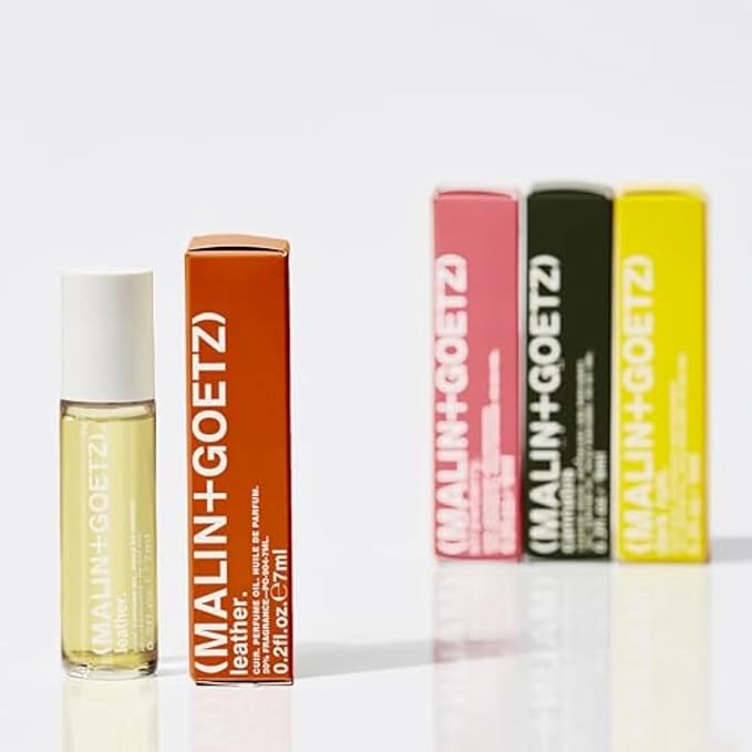 Malin + Goetz Leather Perfume Oil, 0.3 Fl. Oz. - Men & Women Rustic Modern Scented Oil, Fragrance Oil, Roll On Mini Perfume Body Oil, Vegan & Cruelty-Free