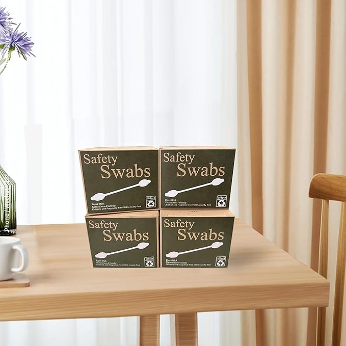 2 Packs Safety Cotton Swabs with Large Tip, Baby Cotton Buds 216pcs