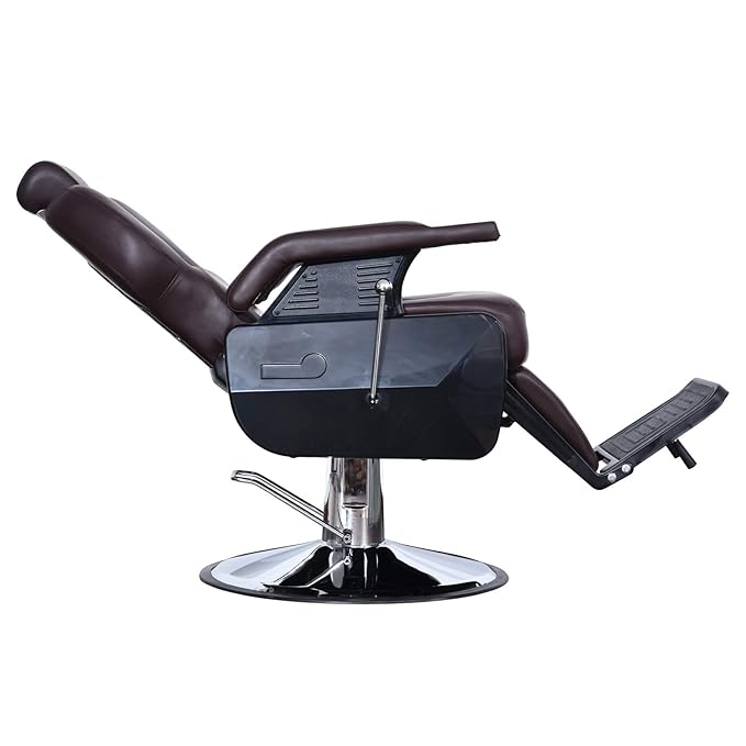 BarberPub Heavy Duty Reclining Barber Chair, All Purpose Hydraulic Salon Chairs for Hair Stylist, Barbershop Salon Tattoo 2688 (Brown)