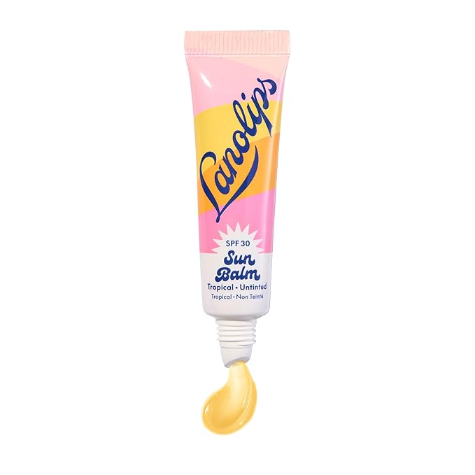 Lanolips Sun Balm Tropical SPF 30 Lip Balm - Hydrating Lanolin Lip Moisturizer with Pineapple Scent - Beach Essentials & Sun Care with Broad Spectrum UVA/UVB Protection - Untinted (0.44 oz)