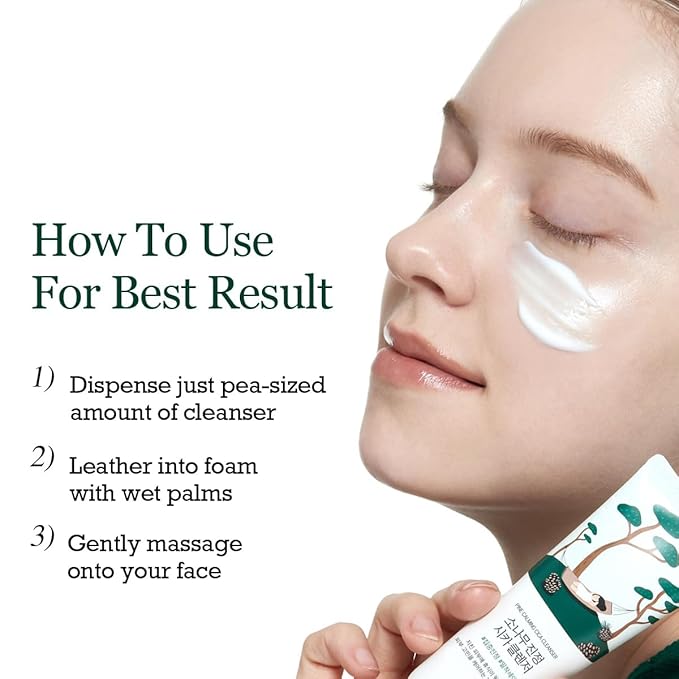 ROUND LAB Pine Calming Cica Cleanser 5.07 Fl Oz – Acne Face Wash with Salicylic Acid, BHA & LHA for Sensitive Skin, Soothing Cica + Hydrating Hyaluronic Acid, Gentle Foaming Cleanser, 150ml