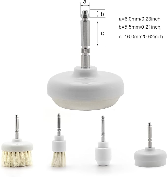 Elitzia 5-Piece Skin Care Brush Set for Electric Facial Cleansing Brush Pore Cleaning Exfoliating & Massage Attachments Wool Foam Rub Stone Facial Brush Gentle for All Skin Types