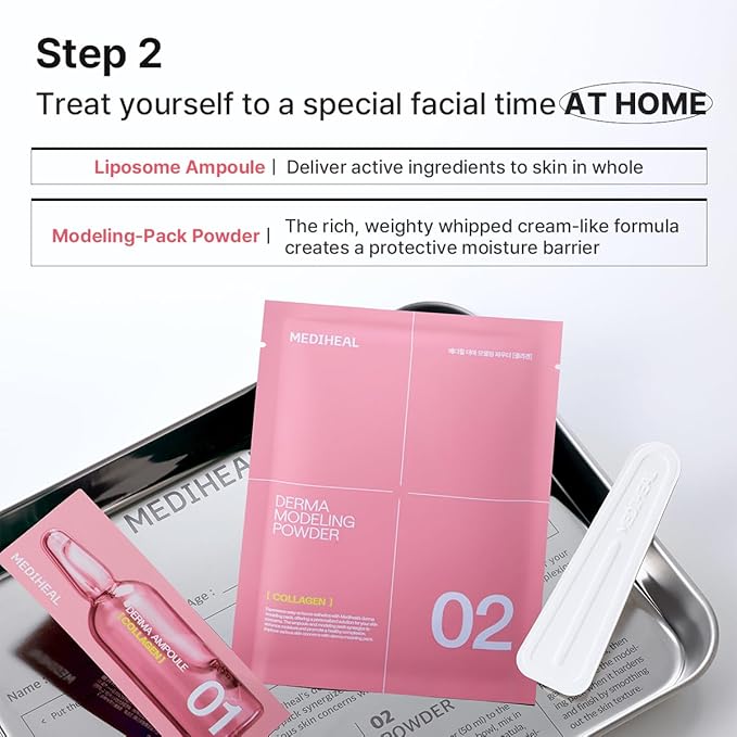 Mediheal Derma Modeling Pack (Collagen) - Filling Elasticity For Glow Skin - Easy DIY Home Spa Kits, Hydrating Icy Jelly Mask For Skin Refreshment