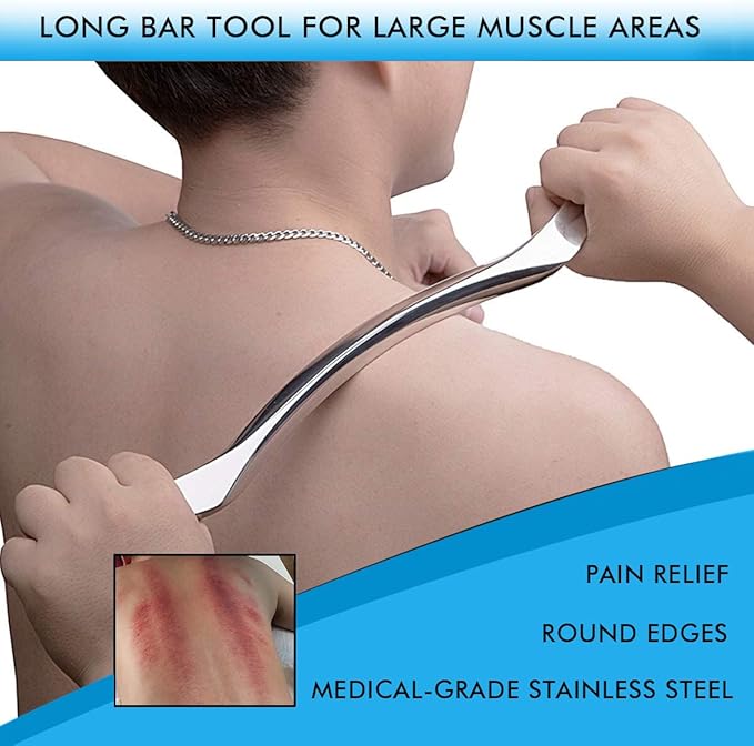 Gua Sha Scraping Massage Tools Set, Stainless Steel Guasha Massage Tools for Soft Tissue Therapy (5 Pcs)