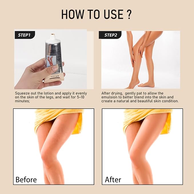 O’CHEAL Waterproof Leg Makeup Cream, No Transfer Tattoo Cover Up&Scar Concealer, Long Lasting Body Foundation for Flawless Skin, Leg Varicose Vein Cover Up, Suitable All Skin Tones (Dark Brown)