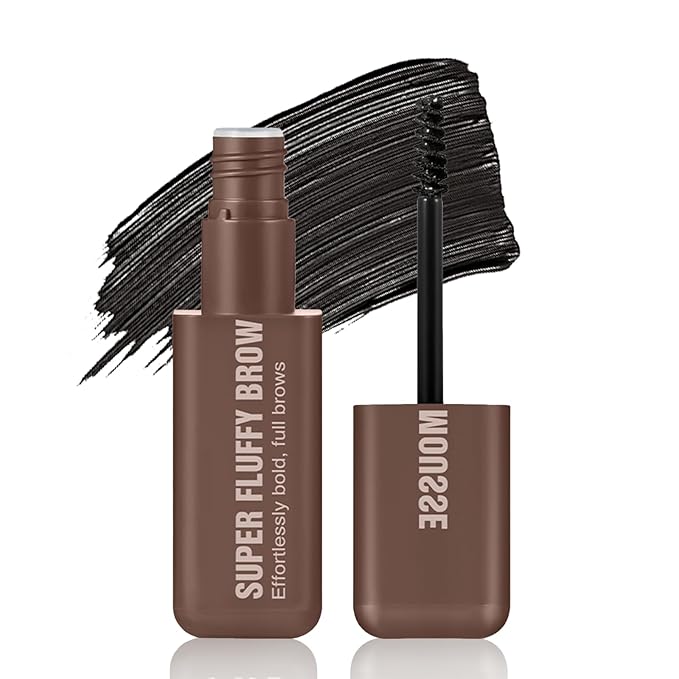 Brow Super Fluff Eyebrow Gel Mousse, Volumizing and Tinted Thickening Eyebrow, Waterproof, Long-Lasting, Easy-to-Use for Soft Full Brows, 6 Black